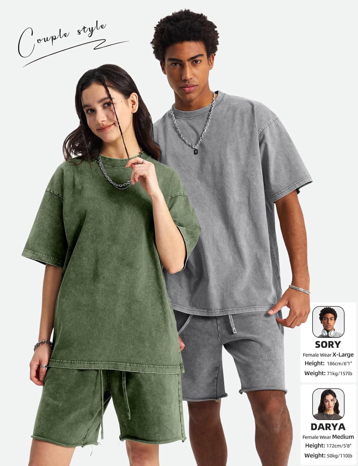 Arssm Mens Oversized T Shirts Cotton Acid Wash Baggy Tees Loose Fit Vintage Heavyweight T-Shirts - Image 4