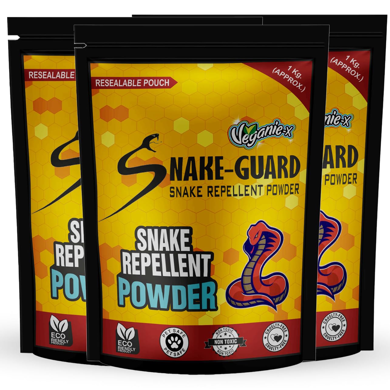 Veganie-X Snake Guard Snake Repellent Powder | Non-Toxic Safe Eco-Friendly Long-Lasting Protection | Snake Repellent for Outdoors Home-3 Kg, Pack of 3 (B0BKW8HXS8) Amazon Price History, Amazon Price Tracker