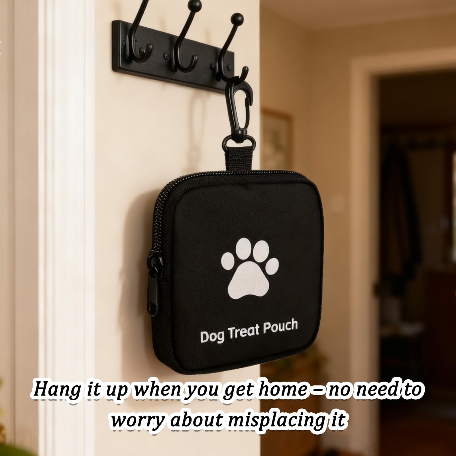 2 Pezzi Porta Premietti per Cani Borsa, Borsa Addestramento Cane Porta Premietti per Cani con Cerniera e Moschettone, Portas Croccantini Cane, per Viaggi, Uso Esterno (Rosso, Nero)