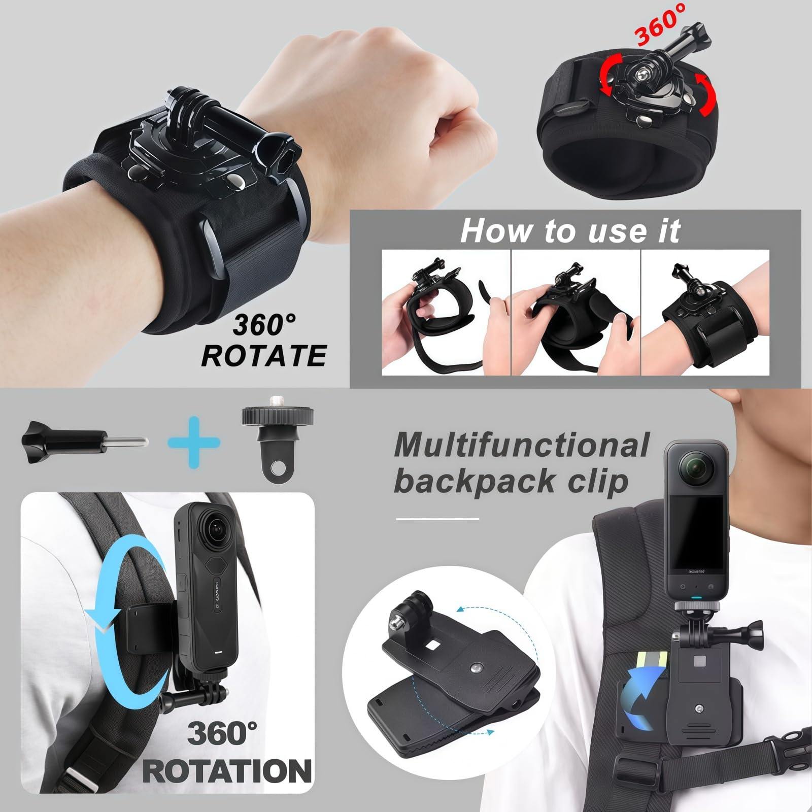 Kit de accesorios para cámara de acción AKASO EK5000 EK7000 4K WiFi