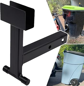 ELITEWILL 2" Trash Can Hauler Grabber Hitch Reciever, Garbage Hauling Towing Hitch Attachment Fit for Lawn Mower Garden Tractors