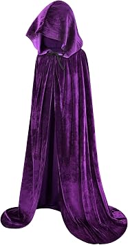 Purple Hooded Cape and Cloak - Witch Costume for Women, Raven Costume, Wizard Robe