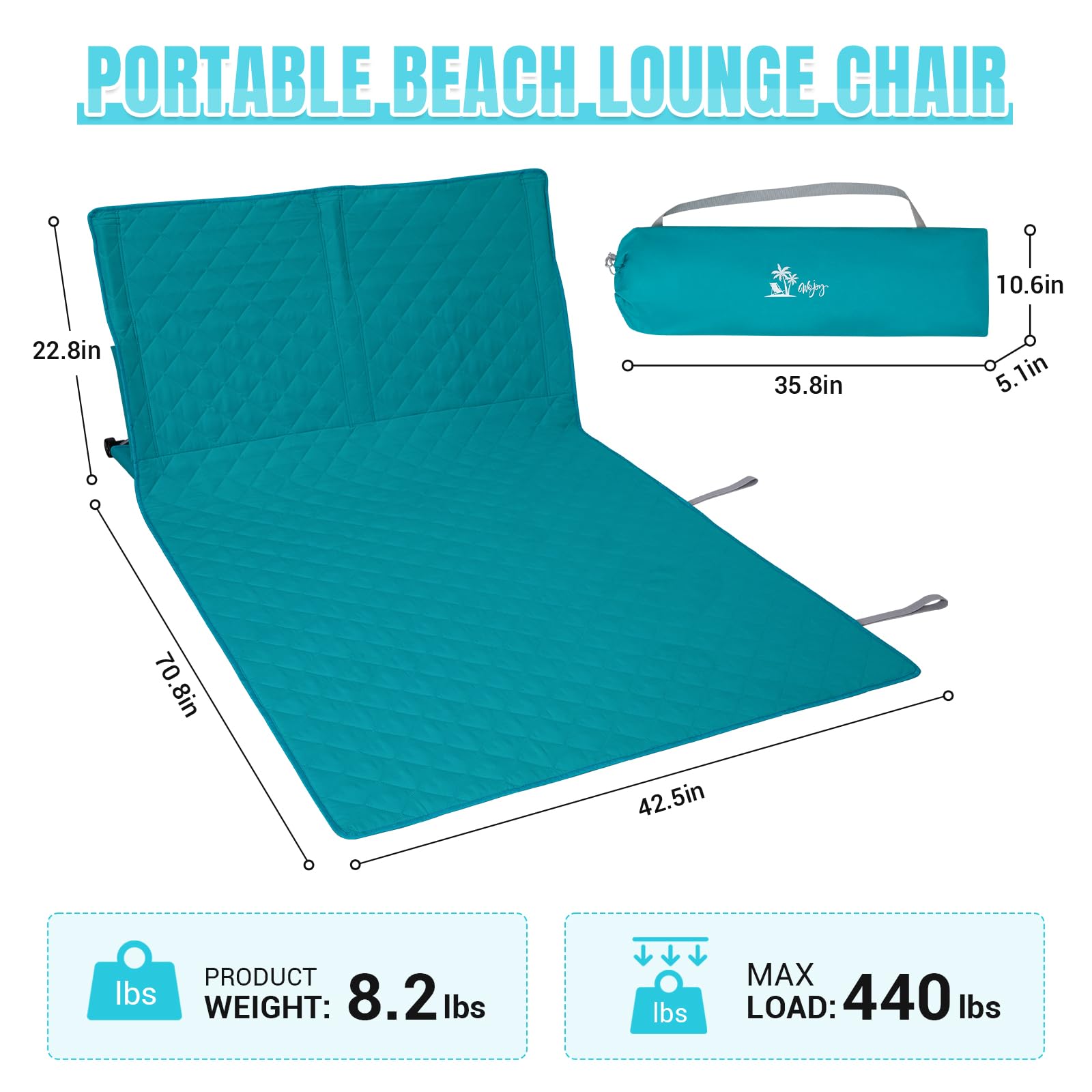 Portable Beach Mat Lounge Chair, Folding Lounge Chairs For