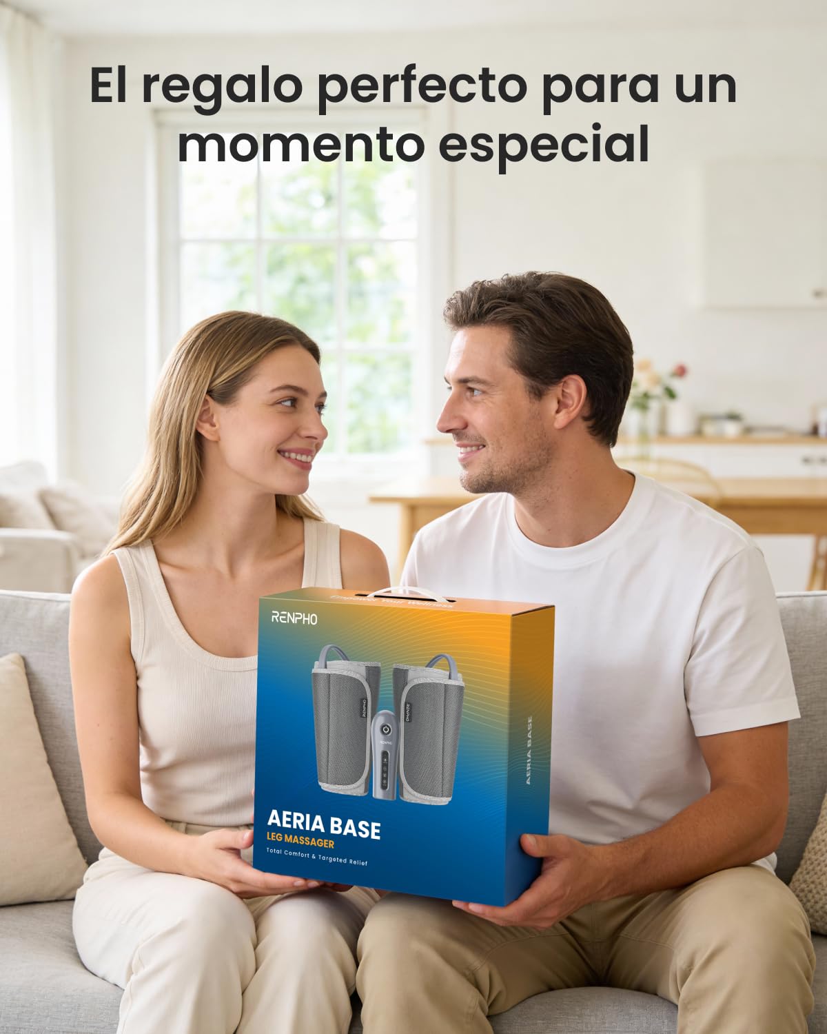 Masajeador de piernas con compresión de aire RENPHO, multiárea para muslos, pantorrillas y brazos, relajación muscular, diseño fácil de usar, regalo ideal para papá y mamá