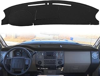 YIZ Custom Dash Cover Mat for Ford Super Duty F250 F350 F450 F550 No Touch Screen J238 Black - Perfect Fit Protection