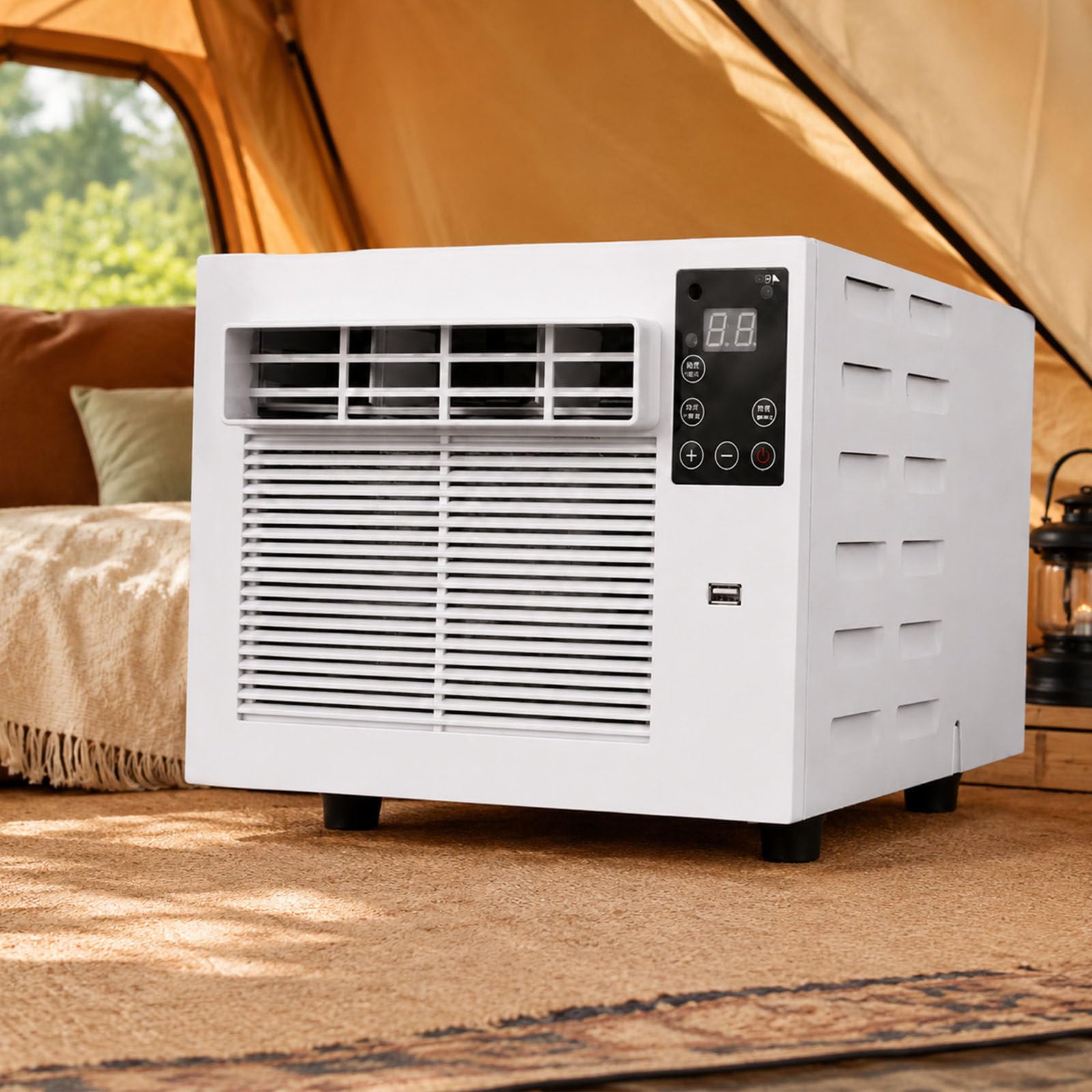 smafoseedding 280w Portable Air Conditioner For Outdoor, Mobile Tent Air Conditioner/Air Cooler, 1876btu, Dehumidifier Mode, Quiet Night With Timer, Remote, For Rv,Suv,Truck,Campervan AC+0.9M