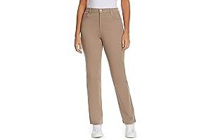 Womens Amanda Classic High Rise Tapered Jean Plus Size in Tan