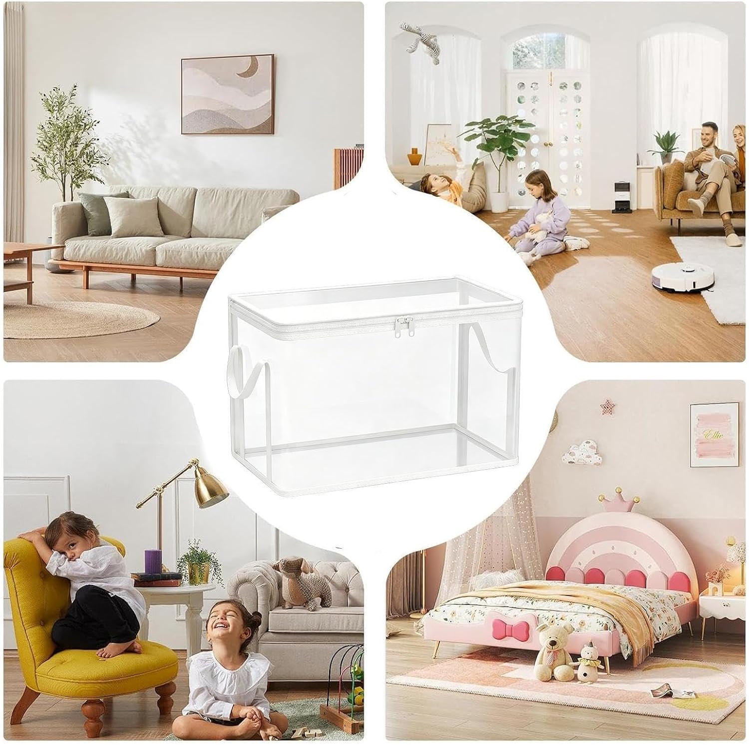 Stuffed Toy Storage Box - Plush Animal Organizer Chest, 2 Pieces, Home Use image 4