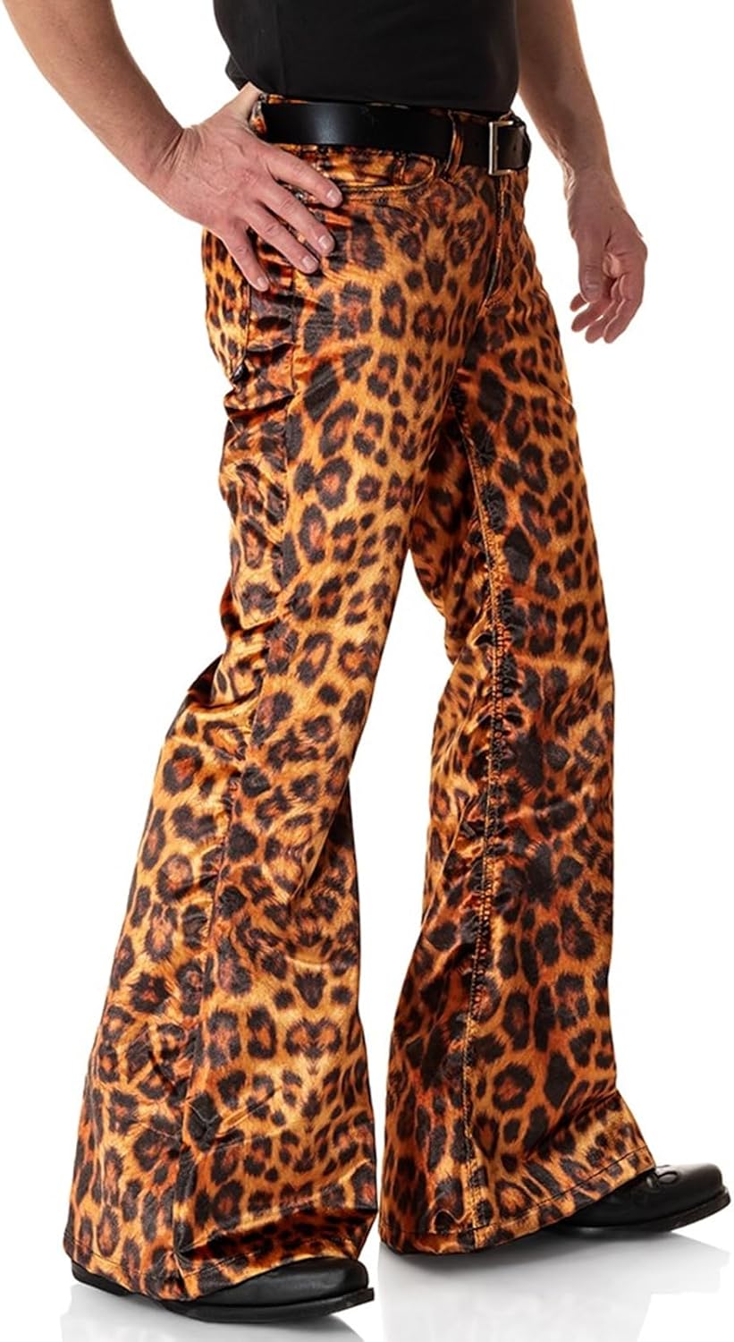 EVEDESIGN Mens Bell Bottom Velvet Pants 60s 70s Disco Outfits for Men Vintage Flared Jeans - Image 2