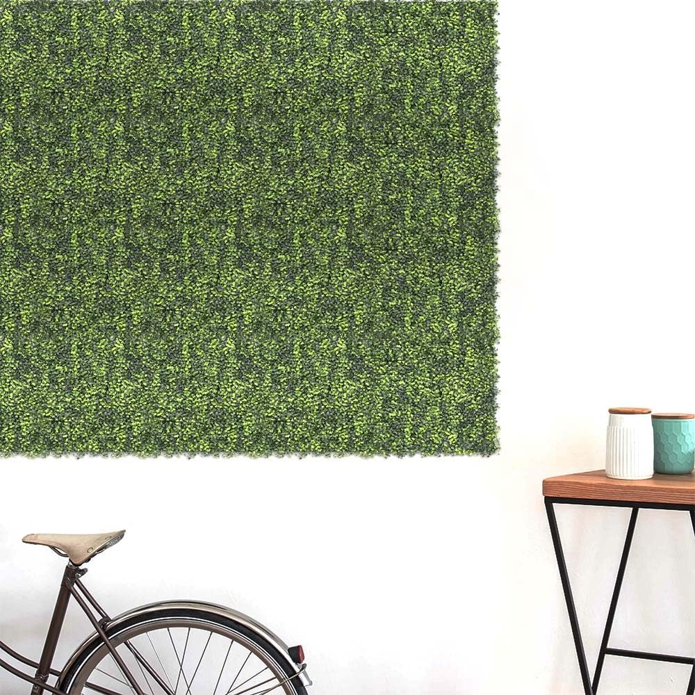 SunnyRoyal 6 Pcs 20"x20" Artificial Boxwood Panels Grass Wall Greenery Backdrop Decor Privacy Hedge Fence Screen for Outdoor Indoor Backyard Garden Decoration,Boxwood with Backing