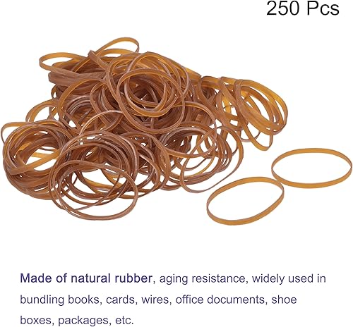 Miniatura 3 de MECCANIXITY Banda elástica de goma elástica, color beige, 2 pulgadas de diámetro, 0.06 pulgadas de grosor, para oficina en casa, paquete de 250