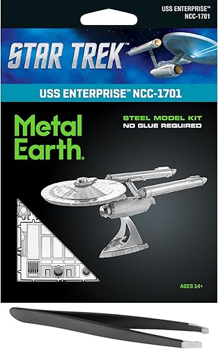 Fascinations Metal Earth Star Trek USS Enterprise NCC-1701 Kit de modelo de metal 3D con pinzas