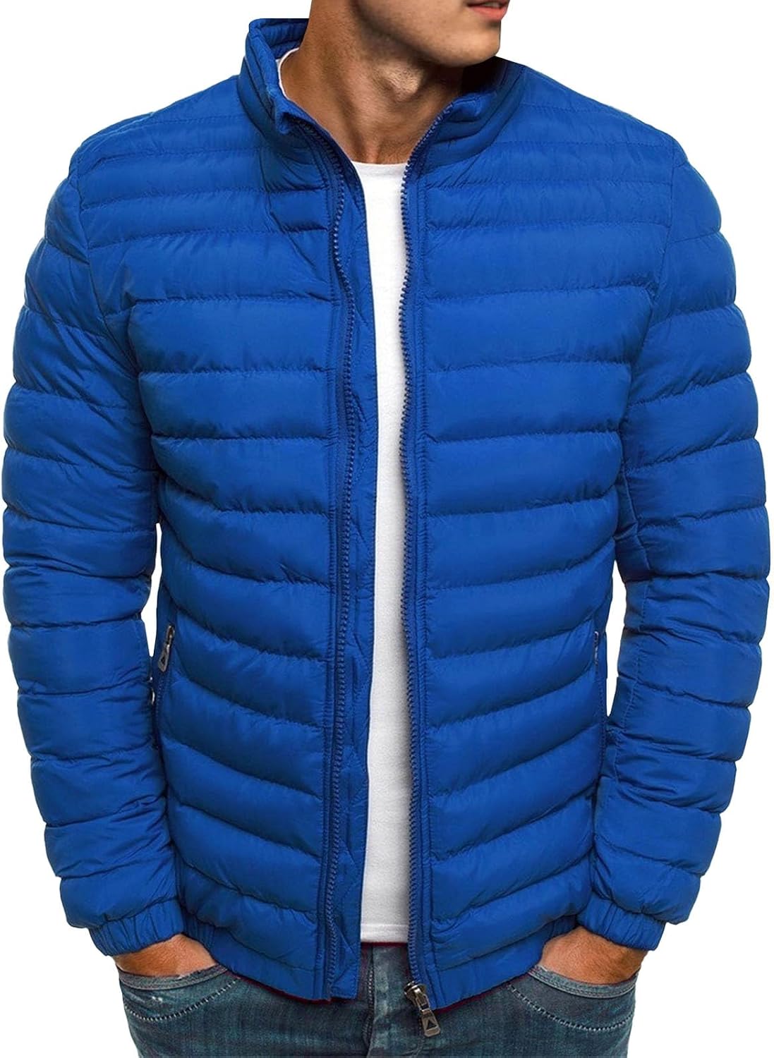 Maiyifu-GJ Men's Winter Coat Warm Lightweight Puffer Jacket Quilted Thicken Down Coat Windproof Outerwear