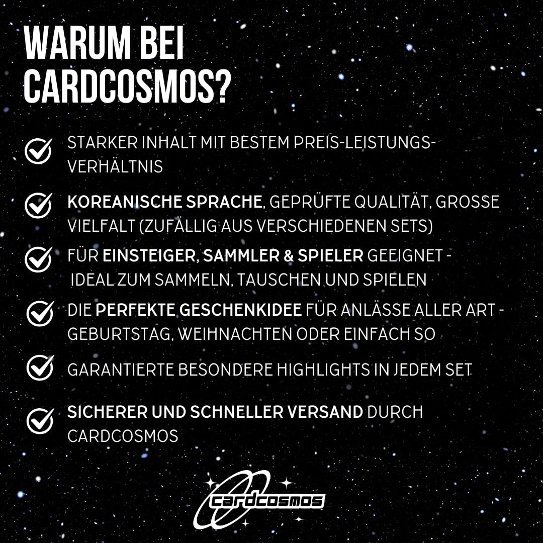 4 Koreanische Pokémon Booster – Mystery Set mit 4 zufälligen Packs aus über 15 Sets TCG Sammelkarten Überraschung für Sammler & Spieler