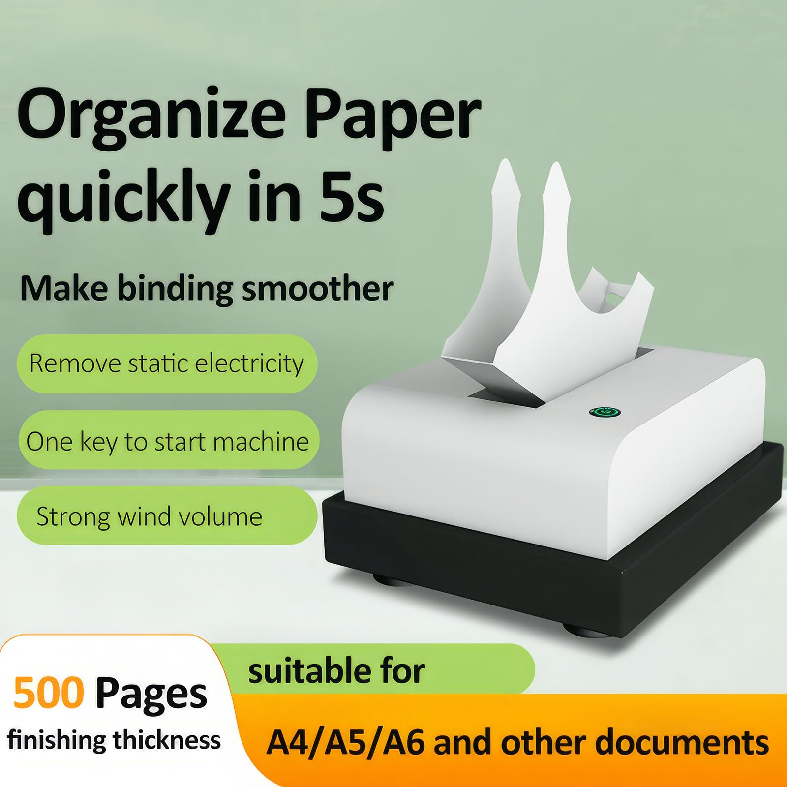 Elektryczna maszyna do sortowania papieru - wysoka prędkość 2800 obr./min urządzenie do wytrząsania papieru i wiązania do organizacji papieru A4/A5/A6