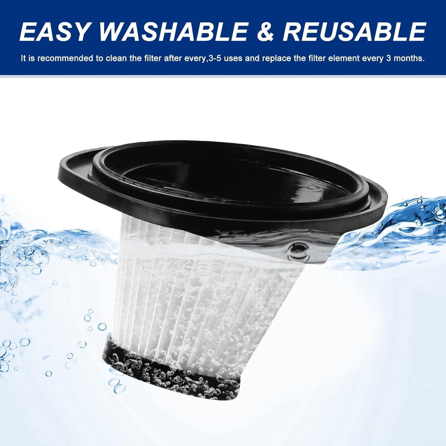 A vacuum cleaner filter being rinsed under running water