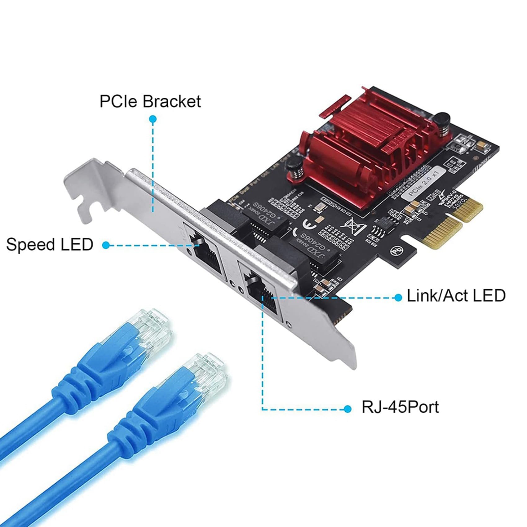 3X Scheda di Rete Gigabit PCIe Un Doppia Porta Adattatore Ethernet PCI Express da 1000 M con Scheda NIC LAN Un Due Porte 82576