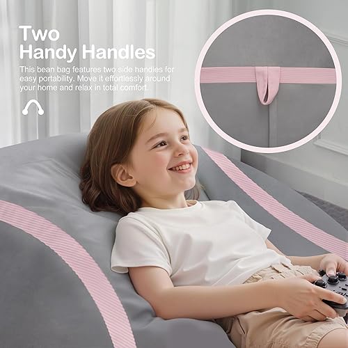 Miniatura 7 de HABUTWAY Puf gigante de 2 pies para adultos, con relleno de espuma viscoelástica, puf grande con funda de terciopelo holandés extraíble para sala de