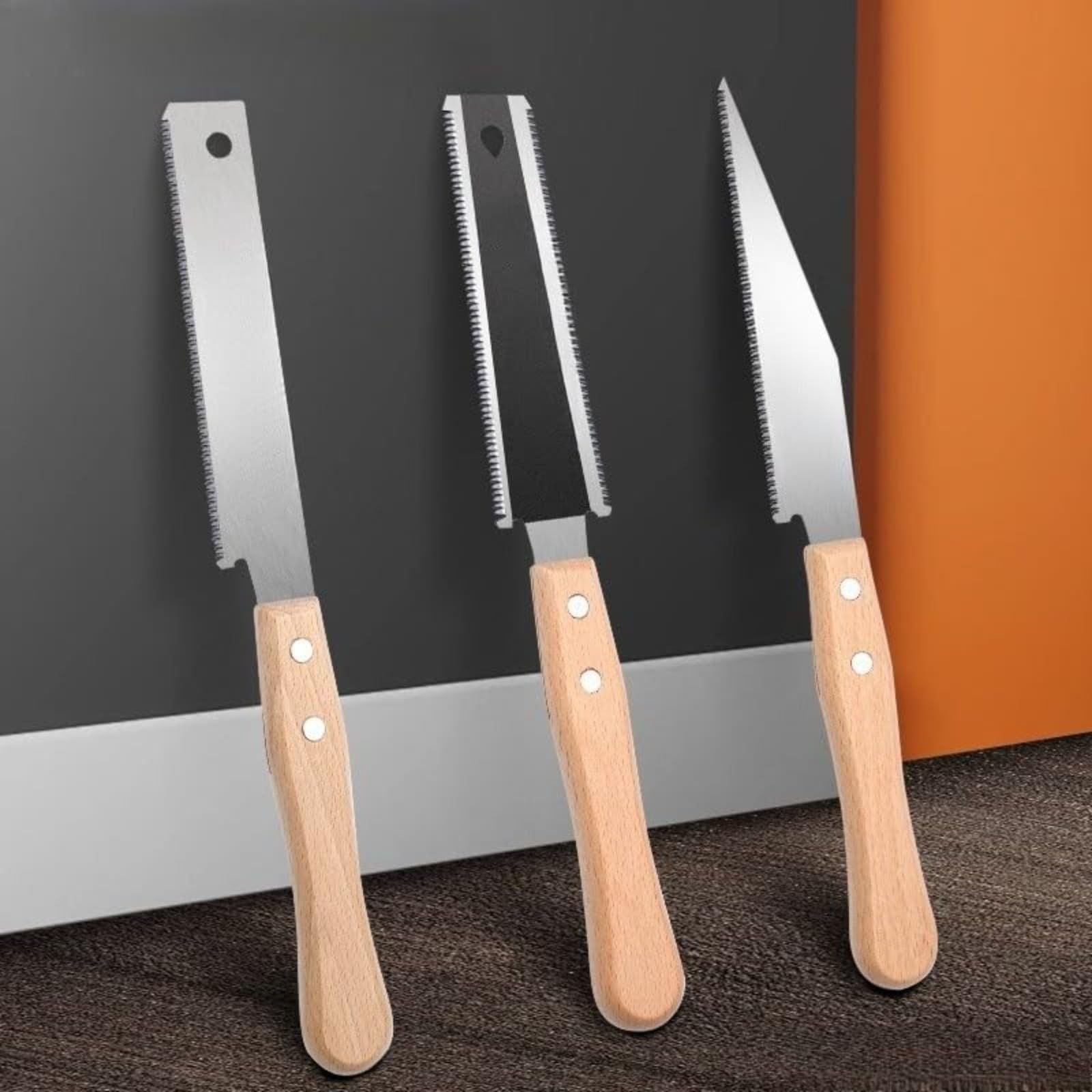 3 herramientas manuales de corte empotrado de alta eficiencia para cortar madera, pequeño cortador portátil con dientes finos para bricolaje carpintería y poda de árboles