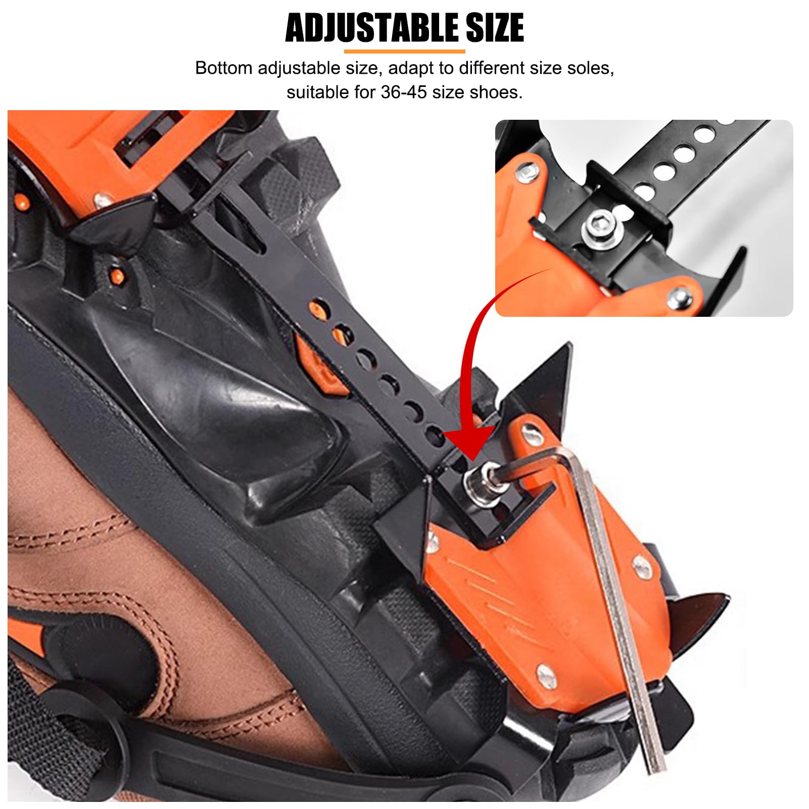 Crampones para Escalar en Hielo, Deportes al Aire Libre portátiles 10 Crampones dentados para Nieve, Pinza de Hielo Antideslizante