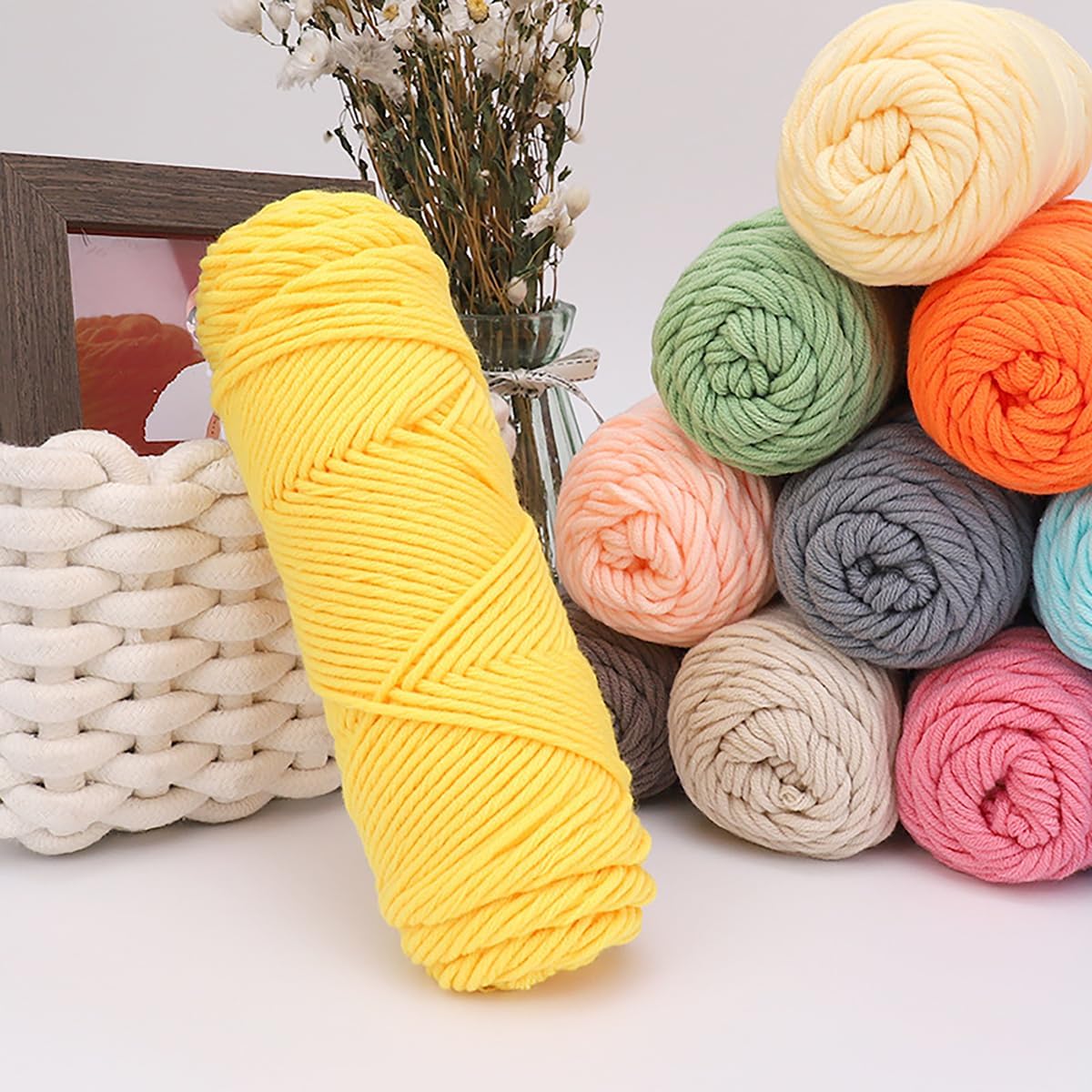 Crochet Yarn - 3-ply Wool Yarn for Crocheting and Knitting - 3.5oz/100g Worsted Yarn with 34 Colors, Home Necessity for DIY Crafts Like Sweaters, Scarves, Hats (Red Pink,3 Pack)
