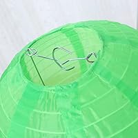 Vista 5 de 6 faroles redondos de 8 pulgadas colgantes impermeables de seda para decoración de bodas y fiestas (morado, amarillo, verde)