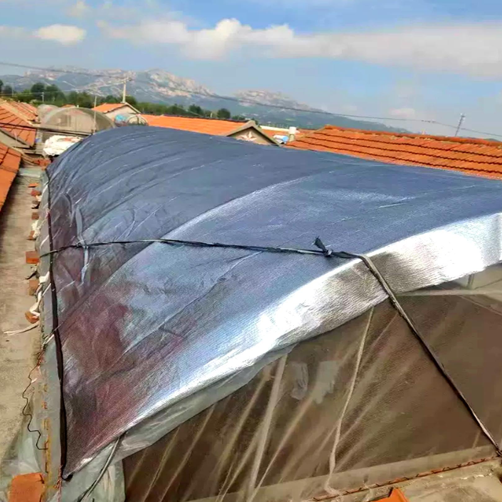 Red de Sombra de Aluminio Reflectante 99% UV, Vela de Sombra para Jardín, Casa Unifamiliar, Coches Exterior Plantas Protección Solar Reflectante Lámina de Aluminio
