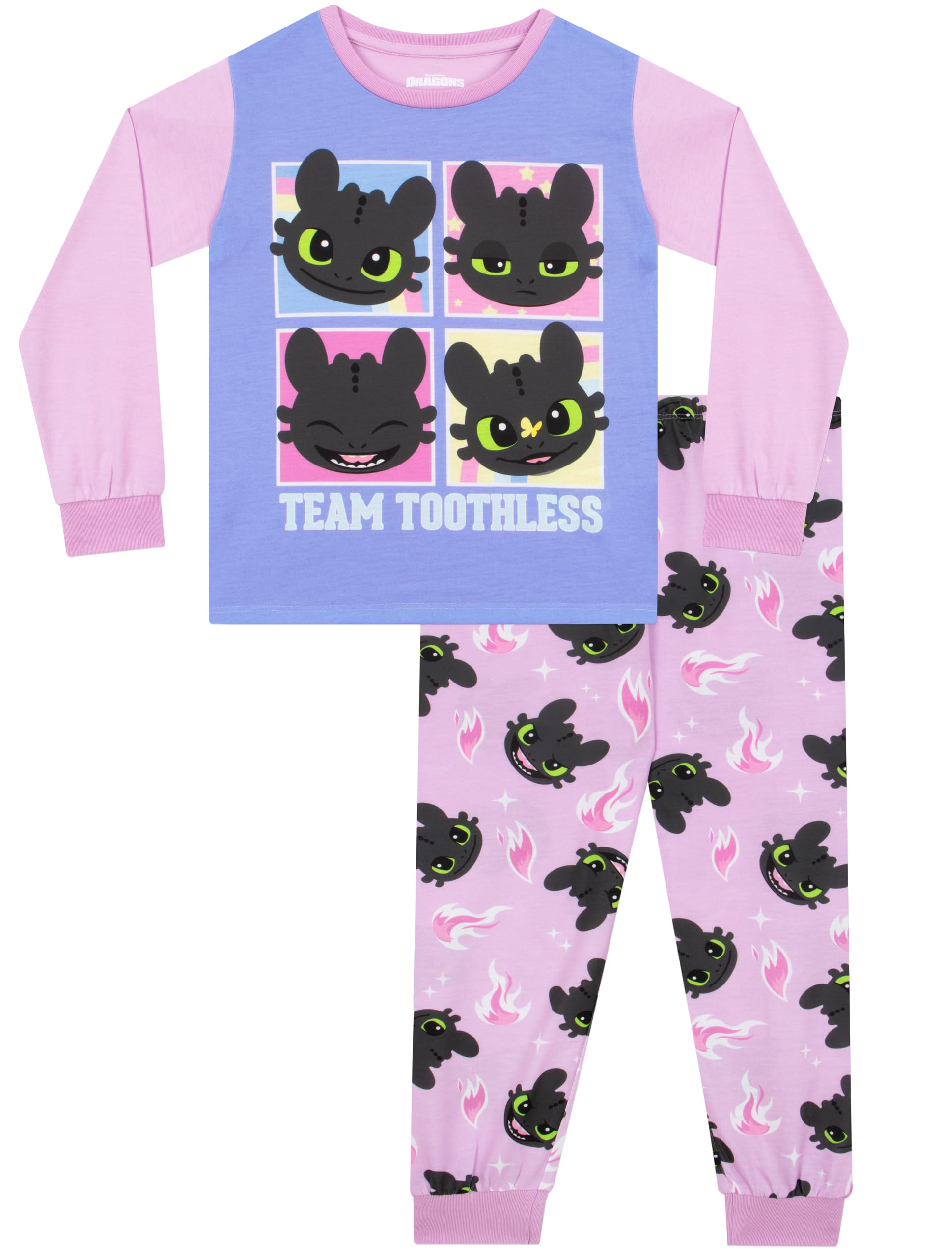Pigiama Bambina Dragon Trainer, Pigiami Ragazza Sdentato, Pigiama Bambine Drago