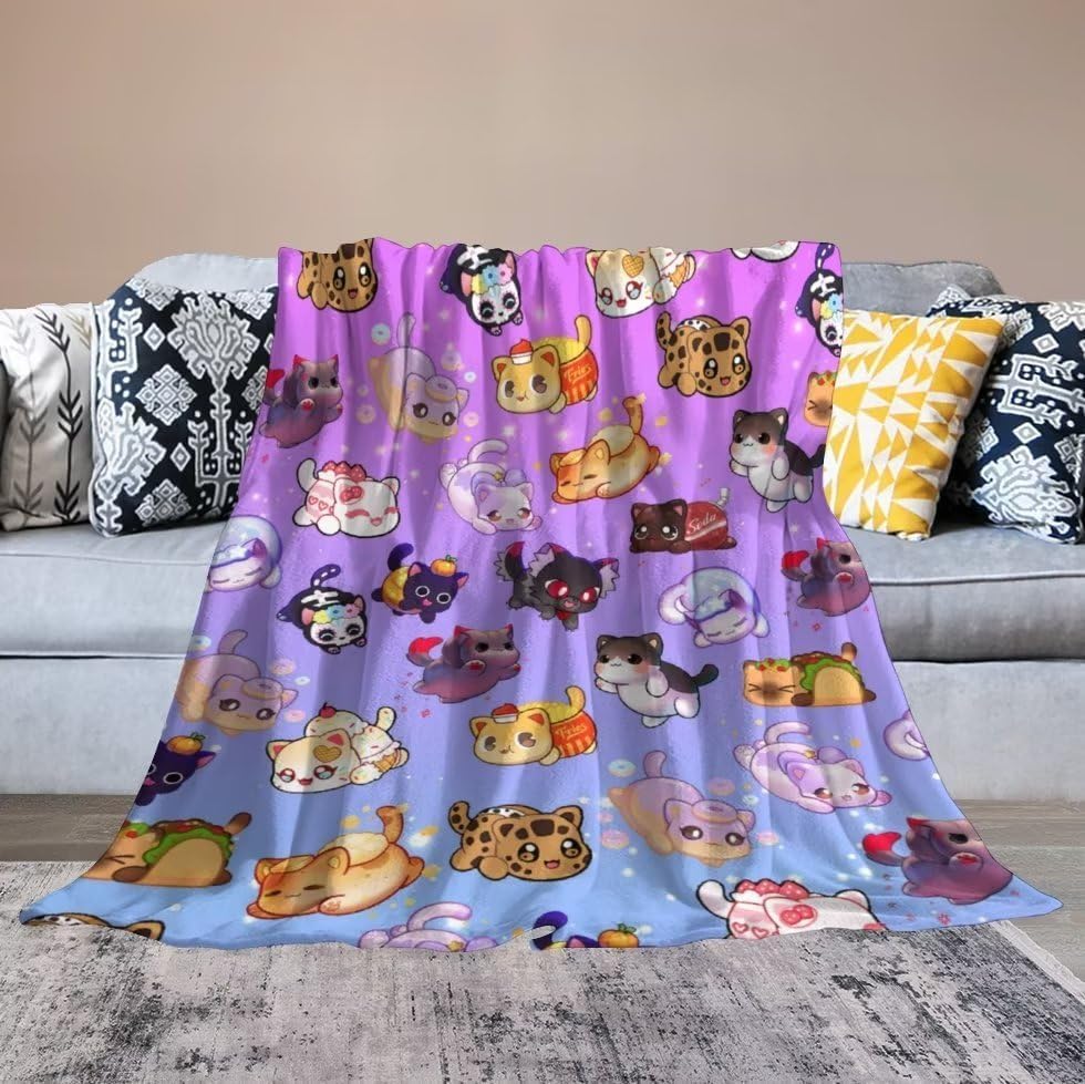 Miniatura 6 de Manta de dibujos animados animados de anime para sofá, ligera, suave y acogedora manta para sofá para niños y niñas, 50 x 40 A