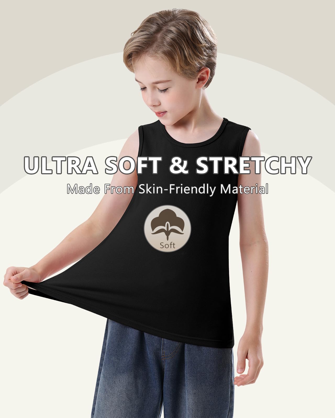 Camiseta interior térmica para niños WOWENY, micro forro polar, sin mangas