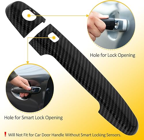 Miniatura 5 de OCPTY 4 cubiertas para manijas de puerta para Toyota Matrix 2003-2012 Toyota RAV4 2001-2011 2005-2008 Toyota Solara 2007-2011 Toyota Yaris Exterior