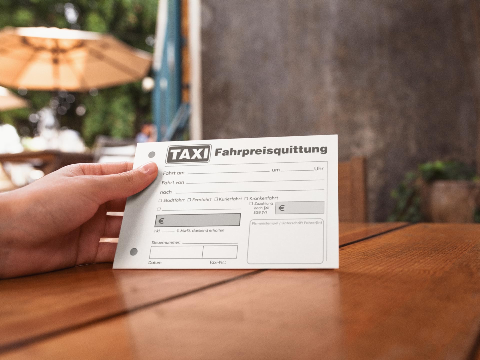 10x Taxiquittung - Taxi-Fahrpreisquittung als Block - 2 x 50 Blatt DIN A6 - gelocht - SD -durchschreibend (22428)