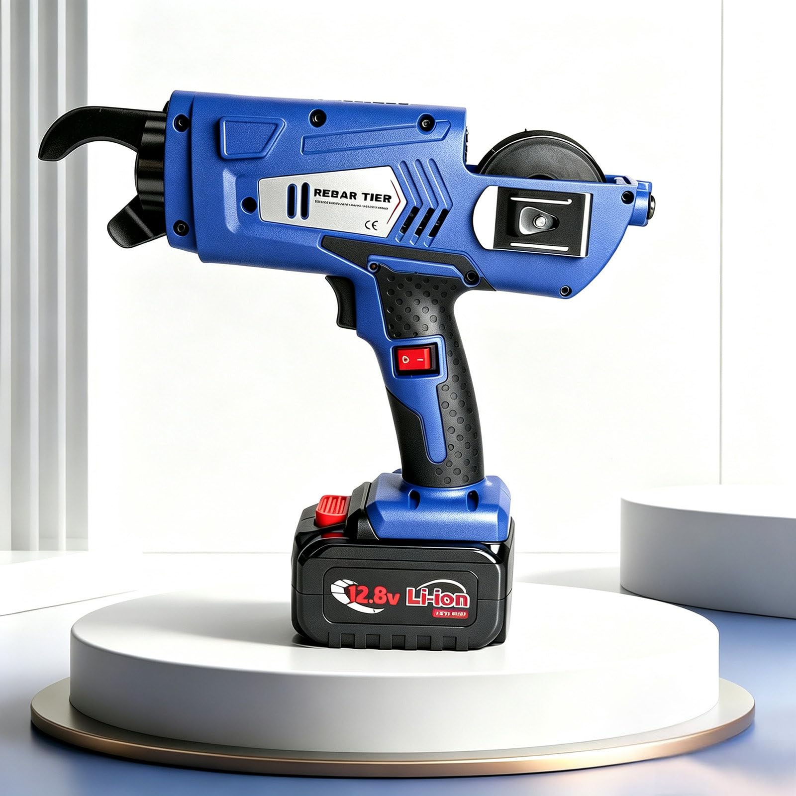 SOTIKARERY Cordless Rebar Tie Automatic Rebar Tying Gun Portable Steel Tie Tool for diameter 0.3-1.33" Rebar, can be used for bridge engineering, orchards,with 2pcs 4400mAh Rechargeable Batteries