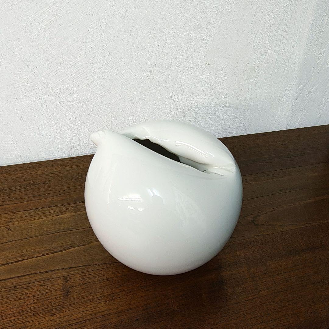現代作家【板橋廣美】白磁 花瓶 オブジェ　作家もの コンテンポラリー 現代作家板橋廣美白磁 花瓶 オブジェ 作家もの コンテンポラリー 現代