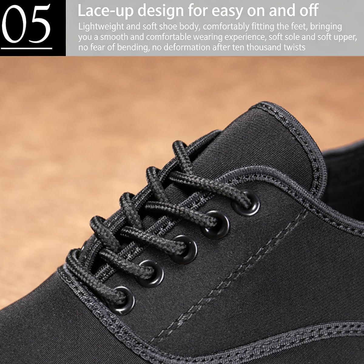 Scarpe da Ballo Latino da Uomo Punta Chiusa Lacci Scarpe da Ballo Jazz Salsa Moderno Tacco Basso Leggero Professionali
