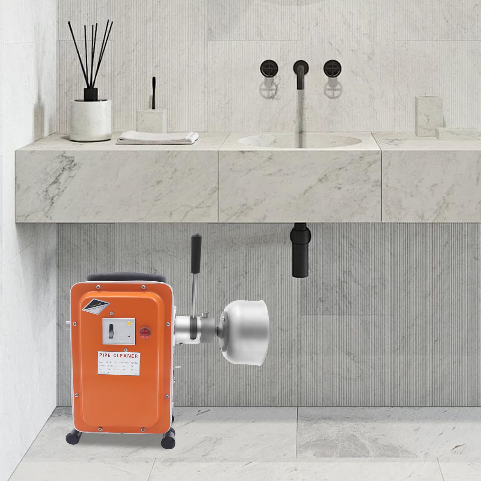 750 W, 400 giri/min, macchina per la pulizia dei tubi, lunghezza di 20 m, pulitore ad alta pressione, pulitore per tubi