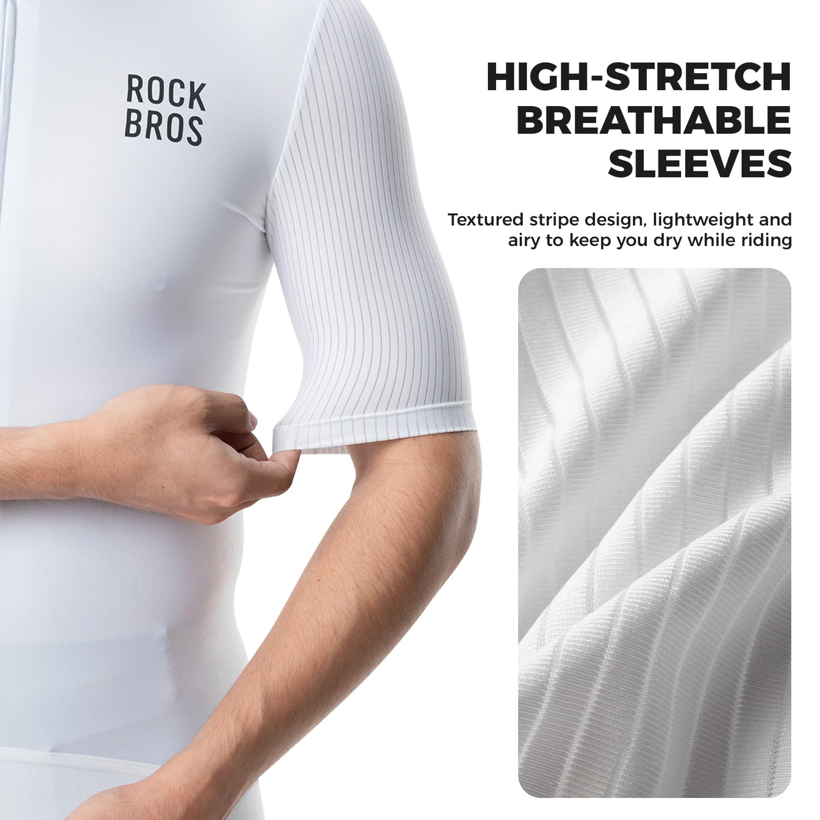 ROCKBROS Maglia da Ciclismo a Maniche Corte Uomo, Magliette da Ciclismo T-Shirt Traspirante e Asciugatura Rapida, con 3 Tasche Posteriori, Top Abbigliamento per Bici Mountain Bike