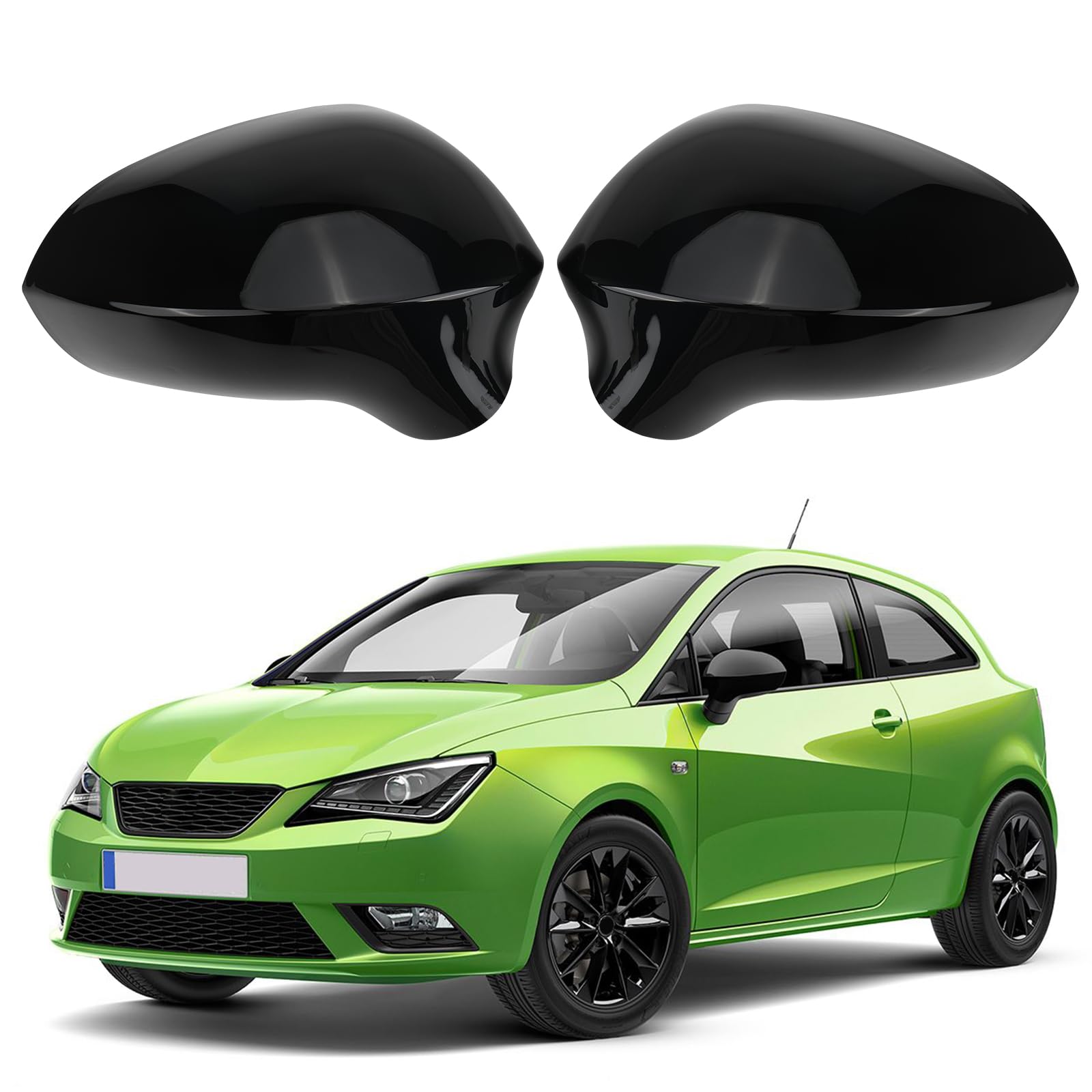 Tapa del Espejo retrovisor del Coche para SEAT Ibiza 6J Leon Exeo 2008-2017 | Izquierda y Derecha, Carcasas de Espejo Retrovisor de Coche