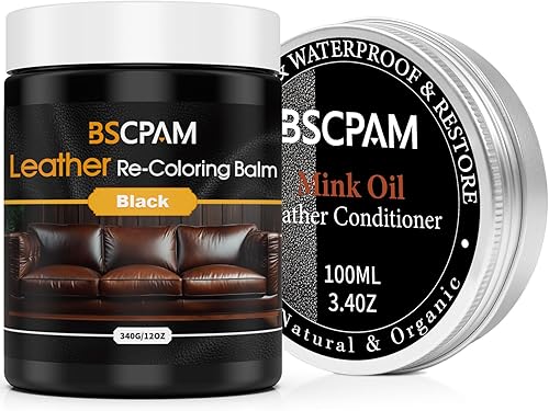 Miniatura 19 de Bálsamo recolorante de cuero marrón medio, restaurador de color de cuero de 12 oz para sofás, kit de reparación de cuero para muebles, tinte