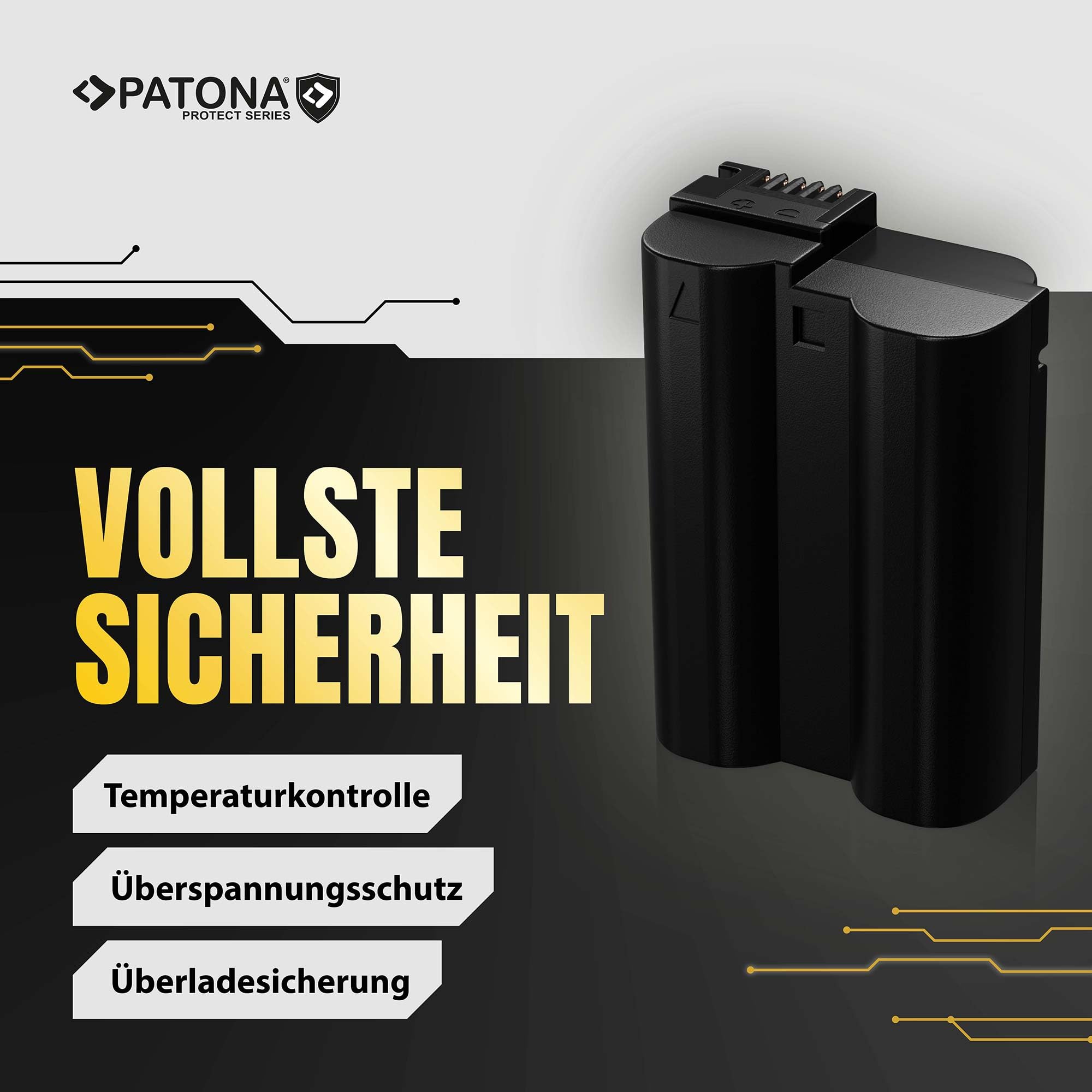 PATONA 2X Protect Akku Ersatz für Nikon EN-EL15c EN EL15b EL15 2600mAh 7.2V
