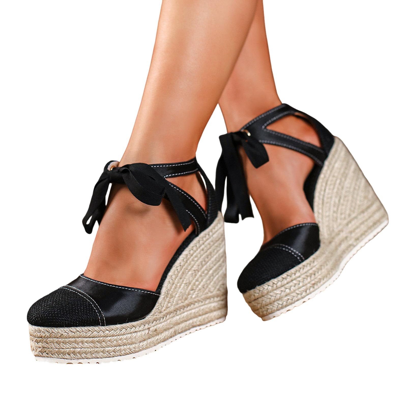 Générique Scarpe da donna estive sandali con zeppa per donna classiche, sandali da spiaggia e piscina, scarpe mediche estive piatte per estate chic chiuse leggere estate