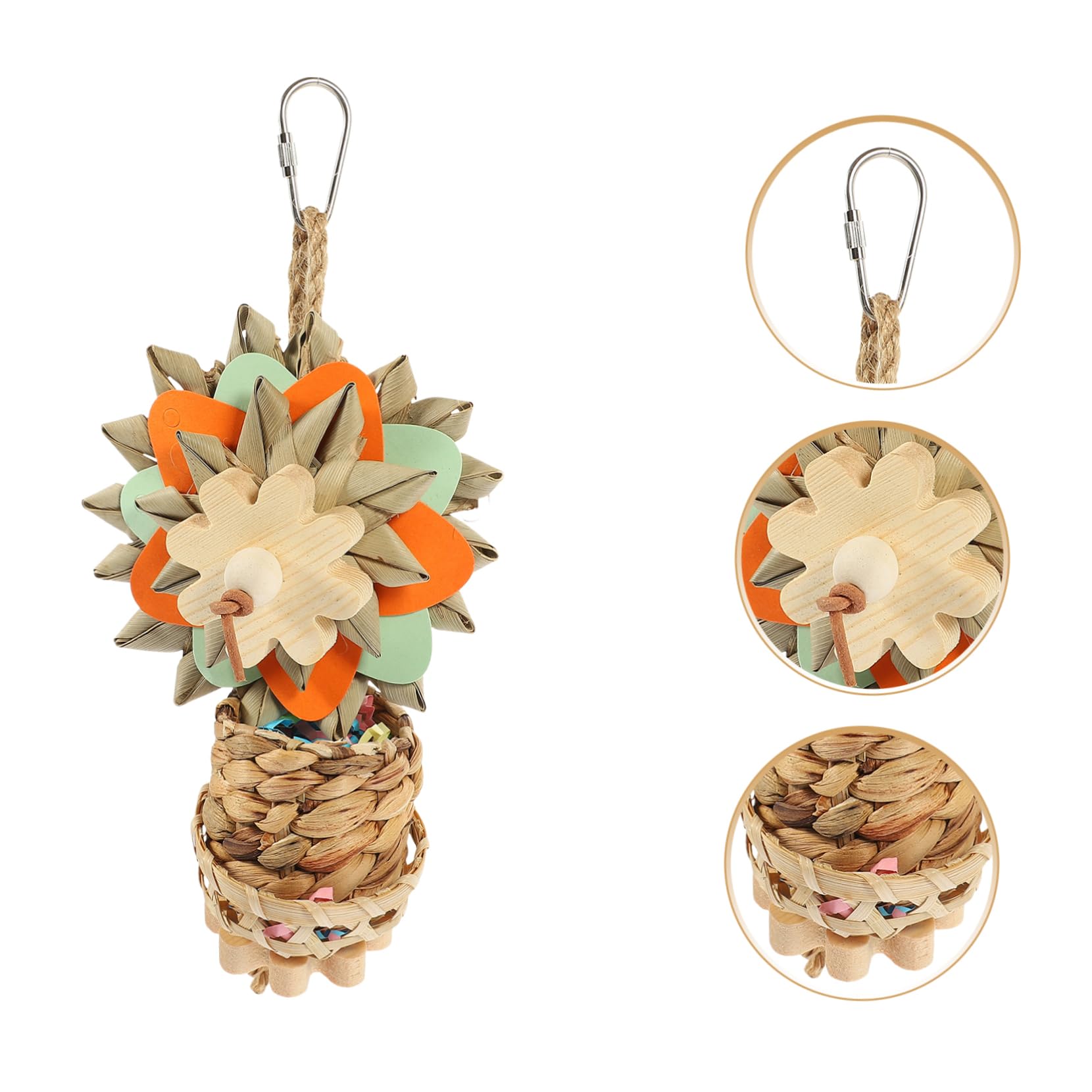 BESPORTBLE 4pièces Jouet à Mâcher pour Oiseaux Accessoire pour Perroquets Jouet De Palmier pour Cage à Oiseaux