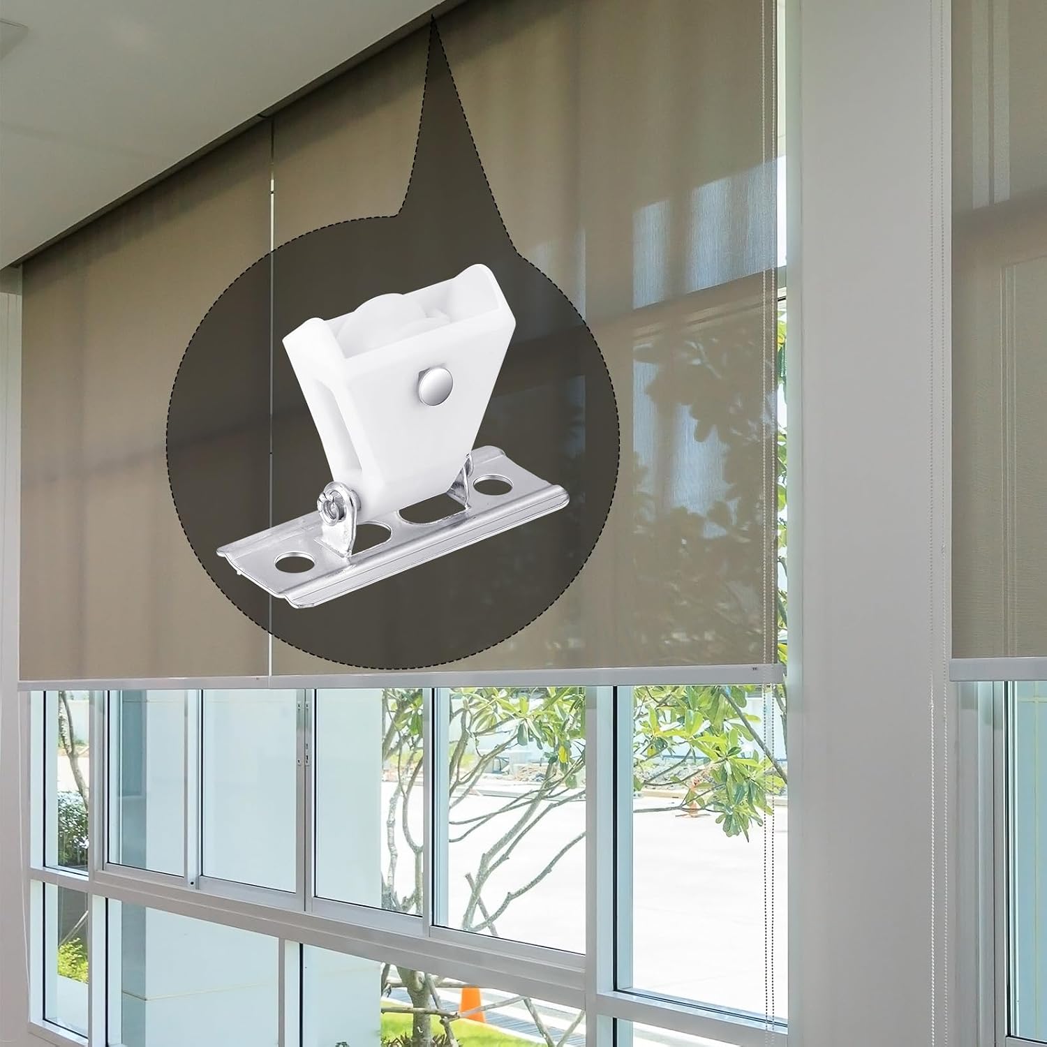 20 Pcs Roman Shade Cord Pulleys White Plastic Cord Lock Mechanism Versatile Use Roman Shade Hardware Window Blind Parts for Pleated Shades Austrian Shades Bamboo Curtain Home Indoor
