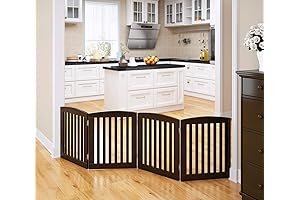 PAWLAND Wooden Freestanding Foldable Dog Gate