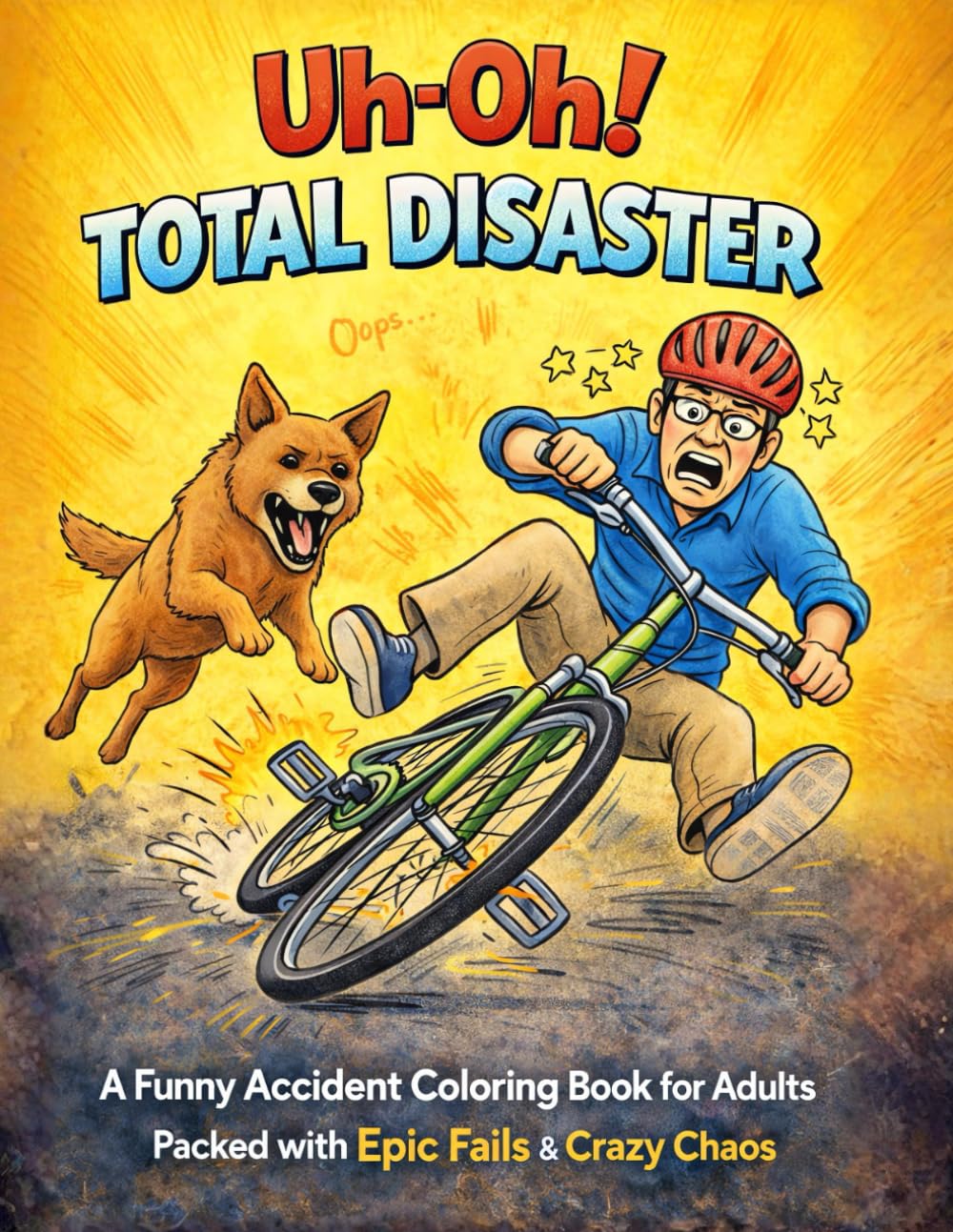 Uh-Oh! Total Disaster: A Funny Accident Coloring Book for Adults Packed with Epic Fails & Crazy Chaos