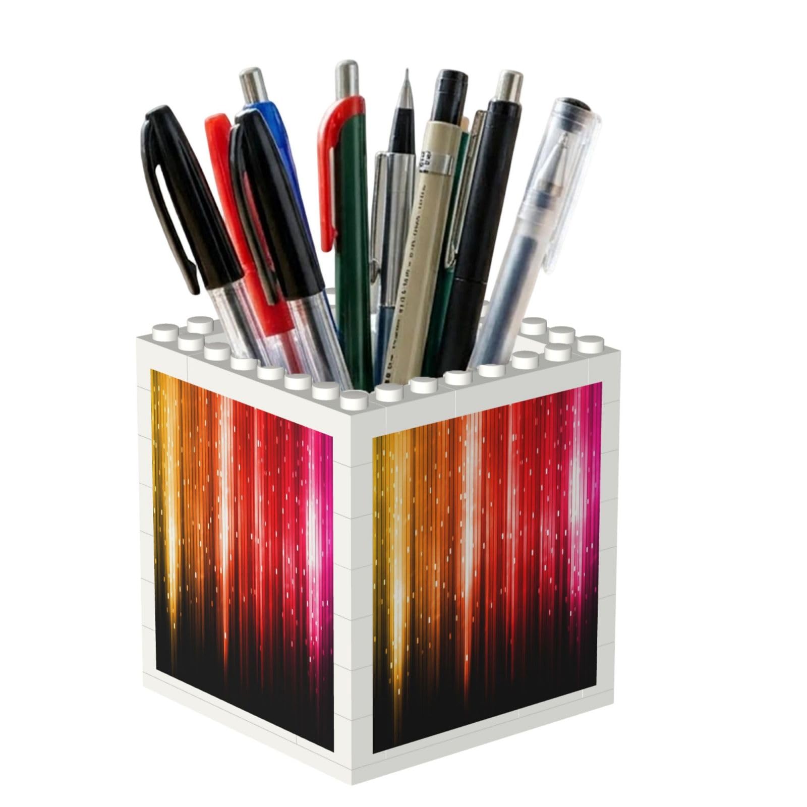 Poadnly Rainbow Glitter, Pen Pot Pencil Holder for Office Home School, Compact Desk Organiser for Office Stationery