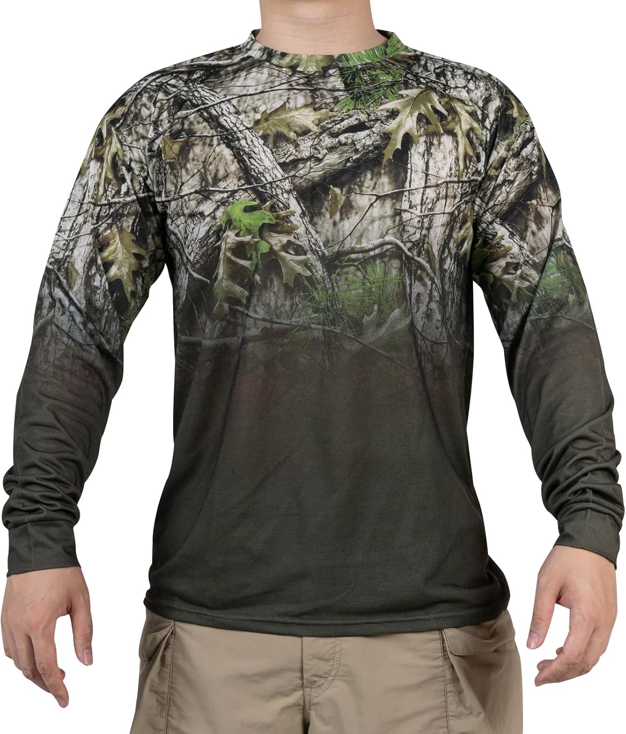 Men's Hunting Camo Shirt Lightweight,Camouflage Shirts for Men Long Sleeve Shirt for Fishing Hiking Camping