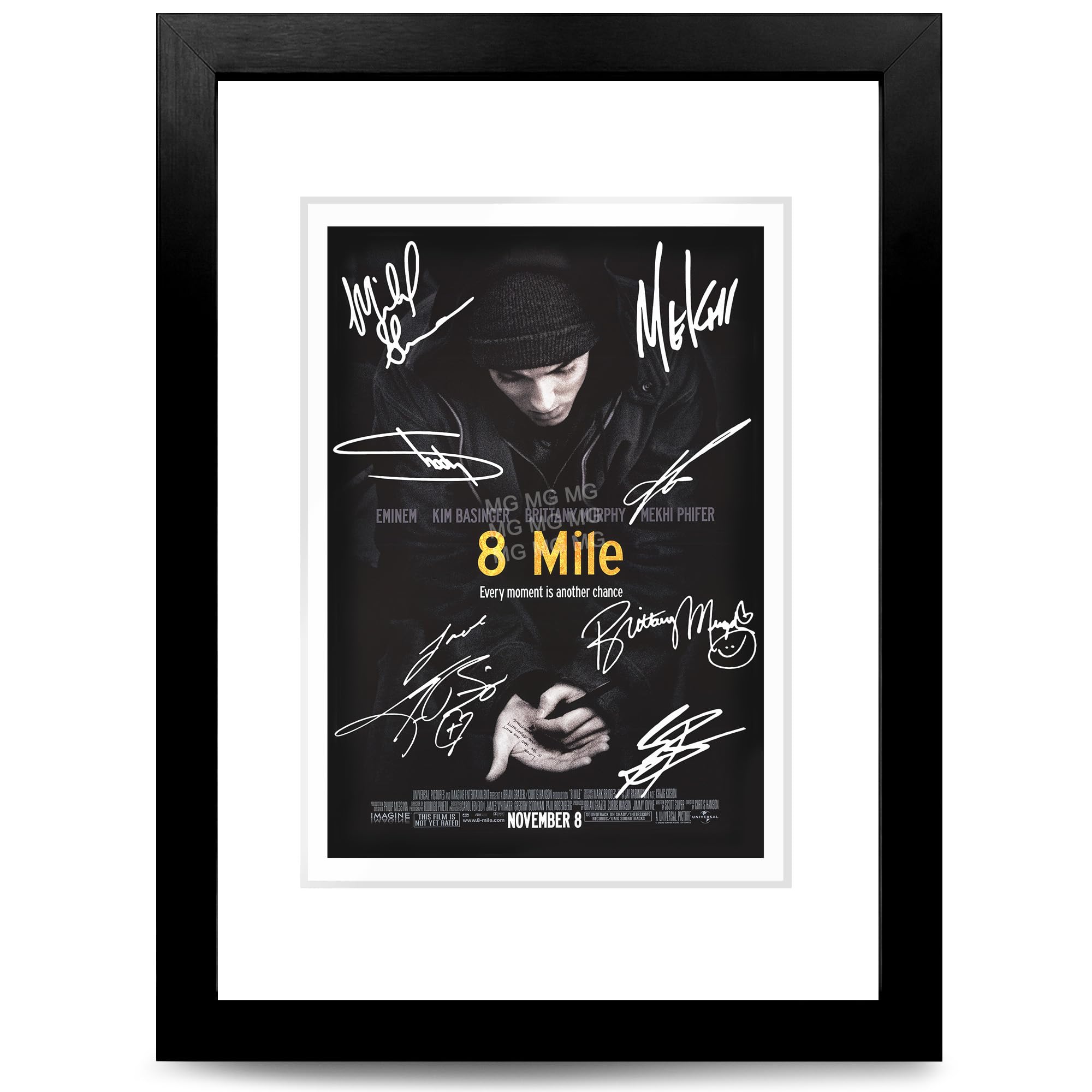激レア　eminem エミネム 一点物　8mile オートグラフ　直筆　サイン 8 Mile Cast Signed A4 Poster Photo Print Framed Autograph Gift