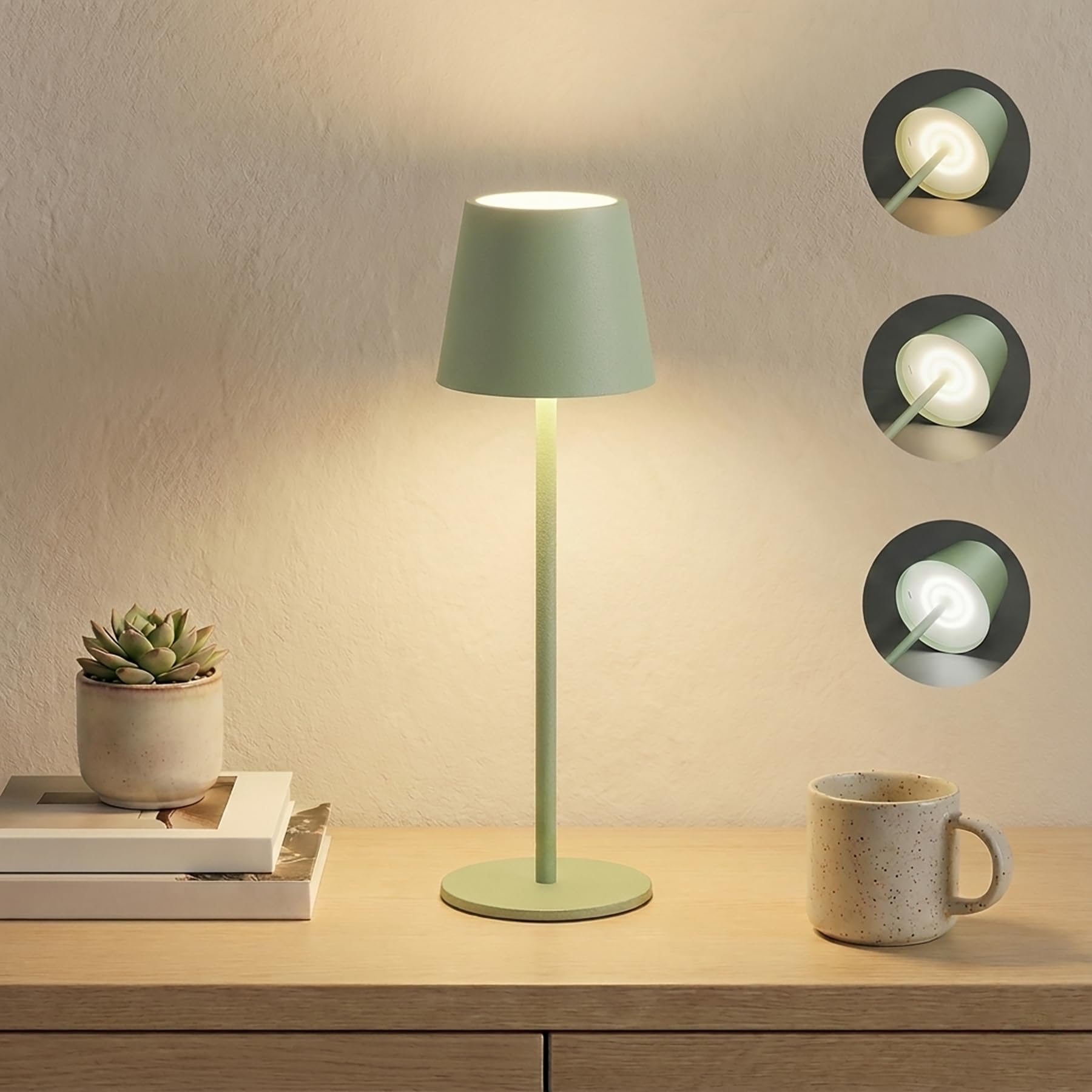 Bonsery Tischlampe Kabellos, Outdoor Touch Lampe Tischlampe Wasserdicht