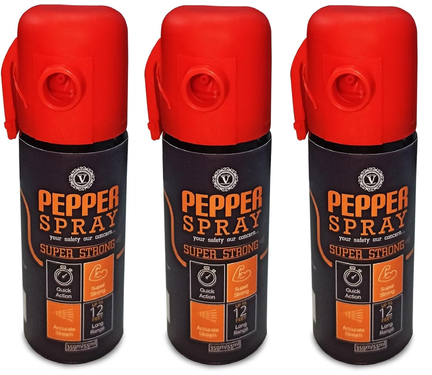 Pepper Spray for self defence, Protection & Safety for Men & Women 55ml / 35gms (Pack of 3